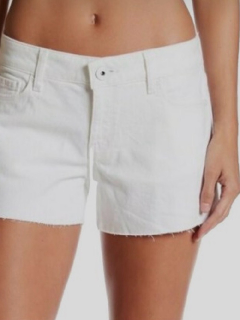 DL1961 White Frayed Hem Denim Shorts